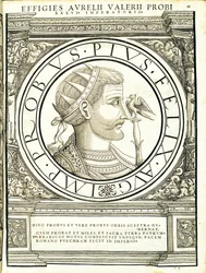 Probus, ilustracja z „Cesarzy rzymskich całego Wschodu i Zachodu”, drzeworyt Rudolpha Wyssenbacha, druk Andreas Gesner, Zurych, 1559